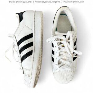 Adidas White and Black Superstars